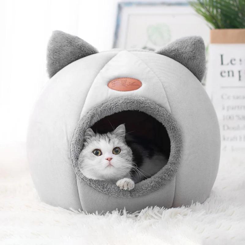 Novo conforto para sono profundo no inverno cama para gatos cesta pequena cama para cães produtos para animais de estimação tenda caverna aconchegante ninho cama gato