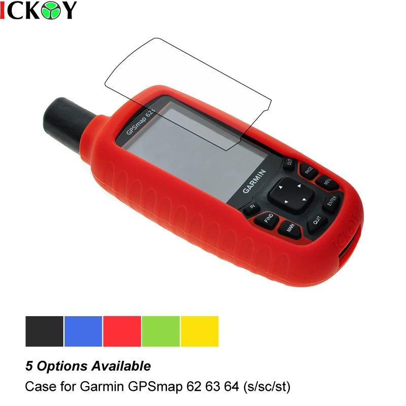 Capa de silicone + película protetora de tela para caminhadas GPS portátil Garmin GPSMAP 62 63 64 62s 62sc 62st 62stc 64st 65 65sr 63sc