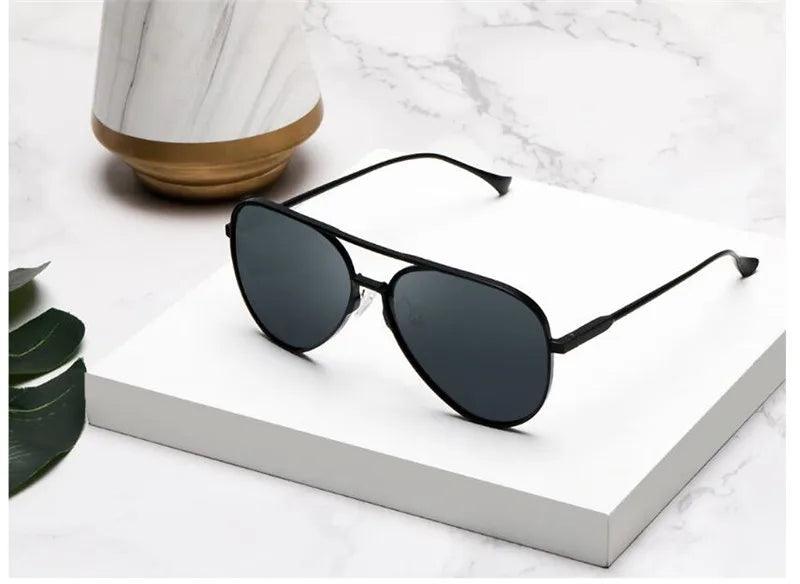 Óculos de sol XIAOMI Mijia Classic Square / Pilot, lentes polarizadas TAC autorreparáveis, sem riscos, película polarizadora de 6 camadas, masculino