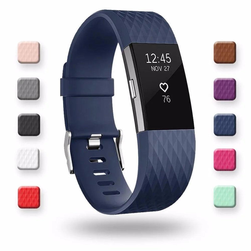 Pulseiras de substituição de silicone 3D para Fitbit Charge 2 Band Smart Watch Pulseira para Fitbit Charge2 Band Pulseira de pulseira