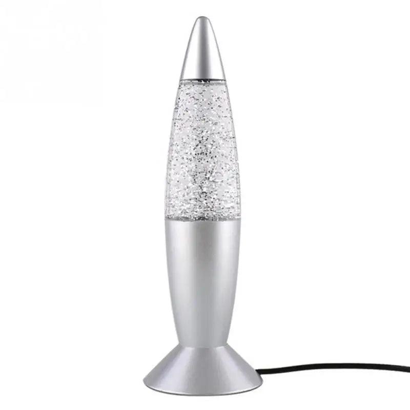 Lâmpada de lava 3d rocket multicolorida, lâmpada de lava rgb led com glitter para festa, luz noturna, presente de natal, lâmpada de cabeceira, azul, branca