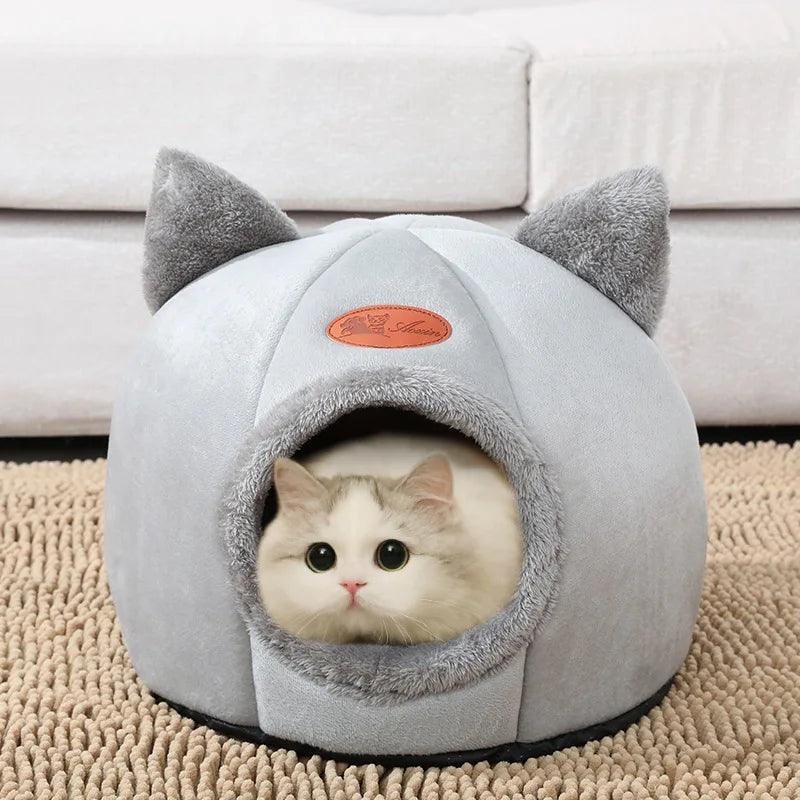 Novo conforto para sono profundo no inverno cama para gatos cesta pequena cama para cães produtos para animais de estimação tenda caverna aconchegante ninho cama gato