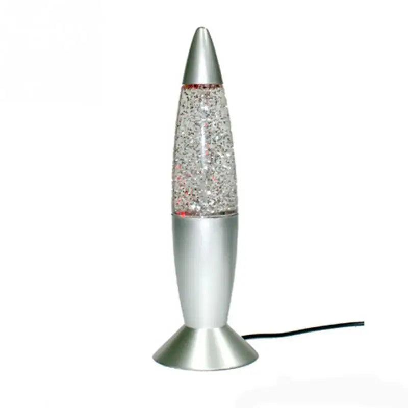 Lâmpada de lava 3d rocket multicolorida, lâmpada de lava rgb led com glitter para festa, luz noturna, presente de natal, lâmpada de cabeceira, azul, branca