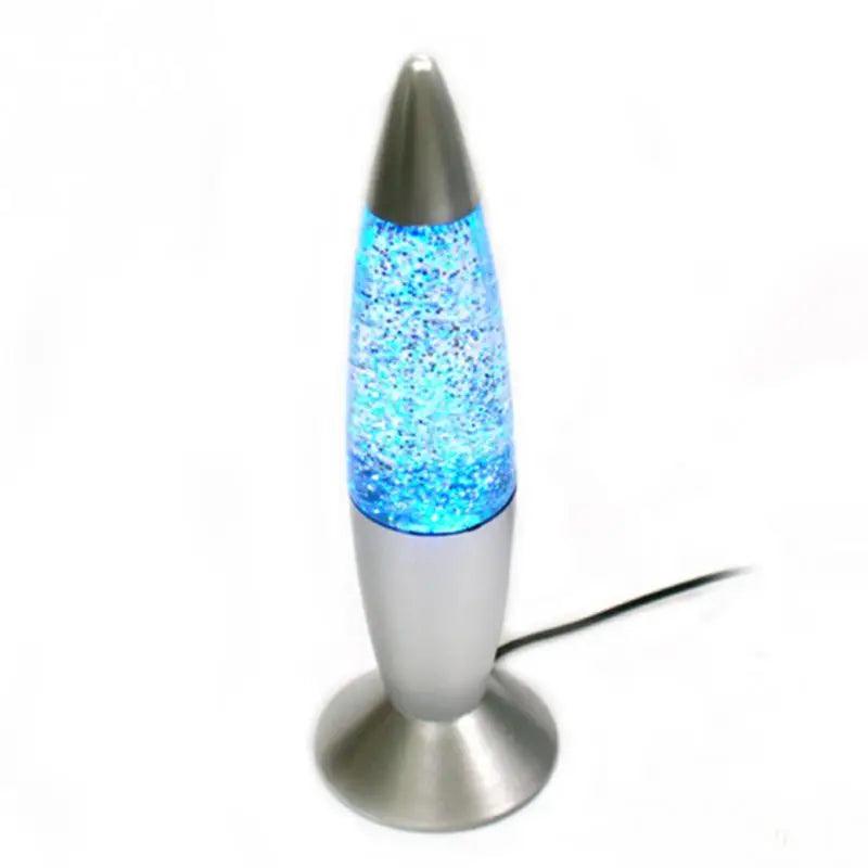 Lâmpada de lava 3d rocket multicolorida, lâmpada de lava rgb led com glitter para festa, luz noturna, presente de natal, lâmpada de cabeceira, azul, branca