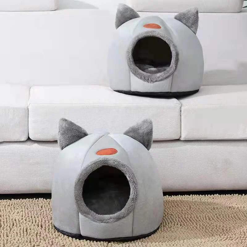 Novo conforto para sono profundo no inverno cama para gatos cesta pequena cama para cães produtos para animais de estimação tenda caverna aconchegante ninho cama gato