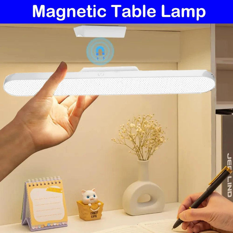 LED Touch Table Lamp Magnetic USB Rechargeable Eye Protection 3 Color Stepless Dimmable Cabinet Reading Book Lamp Night Light