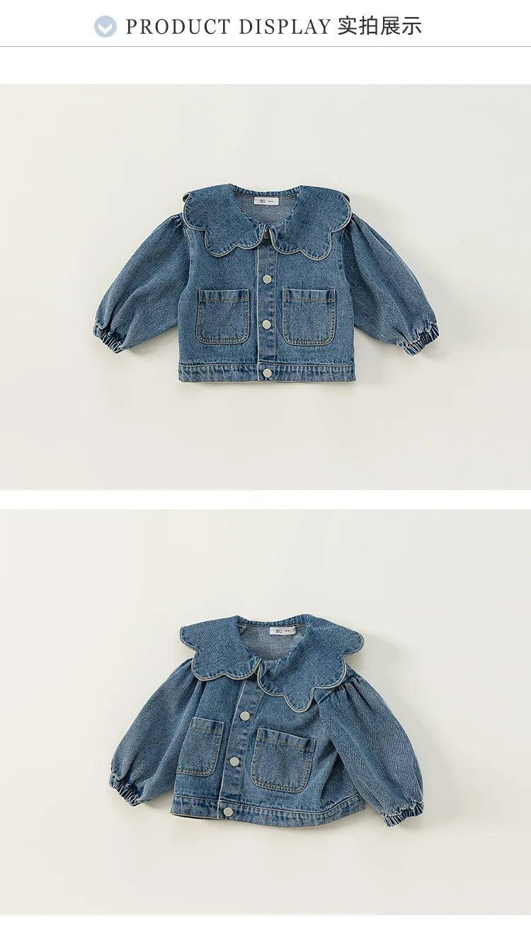 Menina Denim Jacket Crianças Roupas para Menina Crianças Jaquetas para Menina Outwear Crianças Casaco Crianças Top Roupa Infantil Menina Abrigos