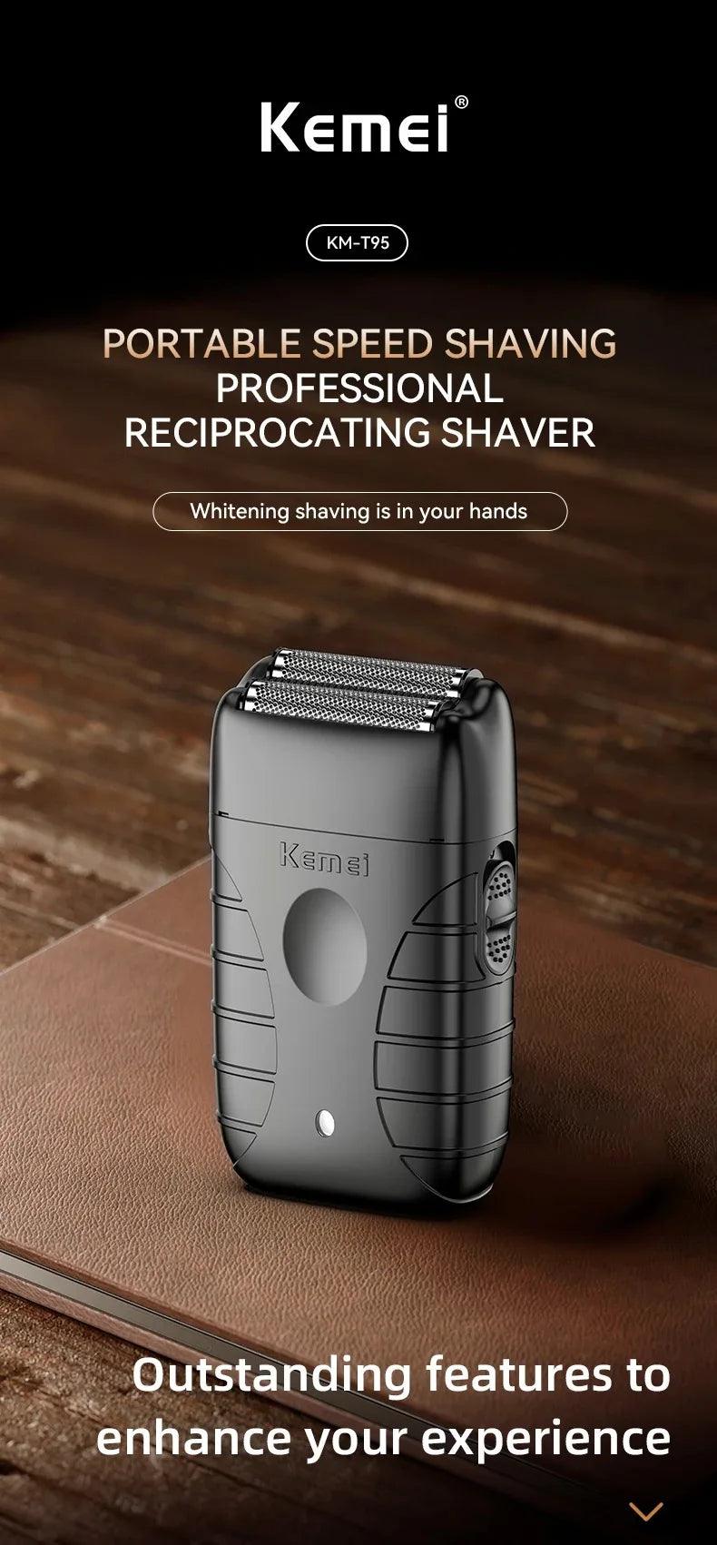 Kemei 2299 Barber Foil Shaver Homens Barbeador Elétrico para Cabeça Careca Sem Fio Máquina de Barbear Suave Barbear Rente Aparador de Barba Presentes