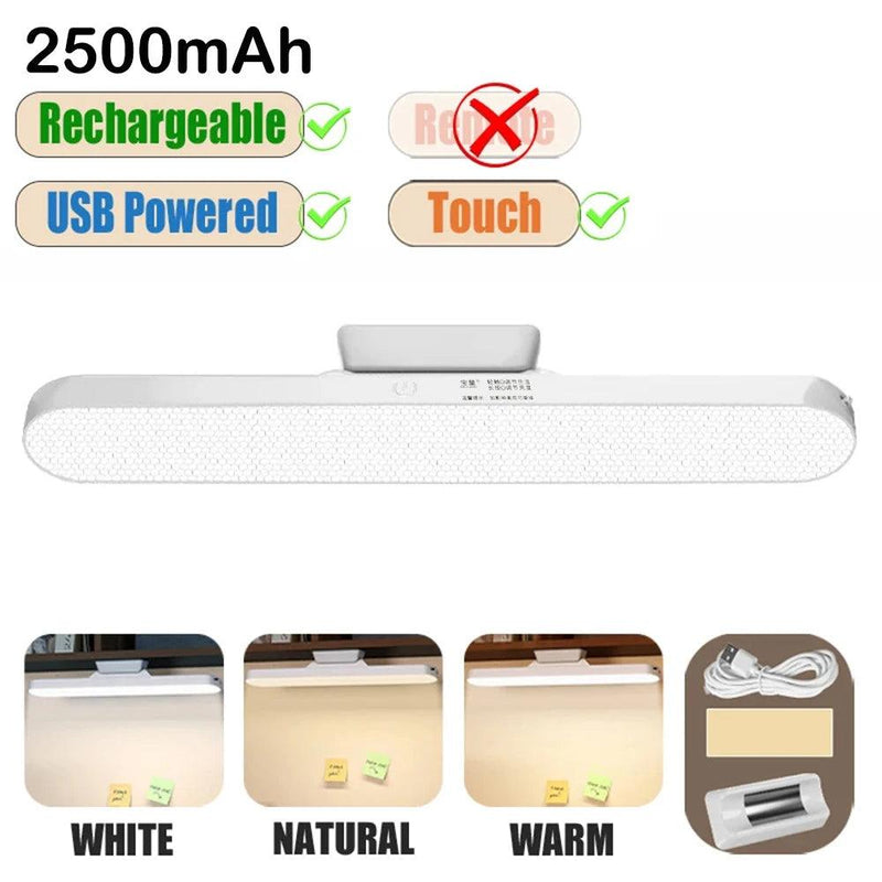 LED Touch Table Lamp Magnetic USB Rechargeable Eye Protection 3 Color Stepless Dimmable Cabinet Reading Book Lamp Night Light