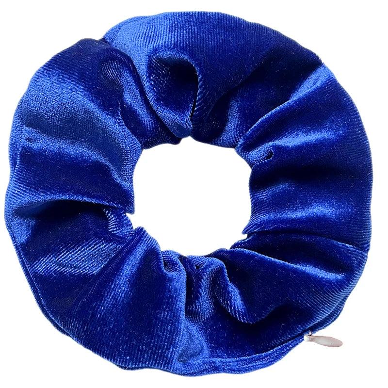 Moda Criativa Doce Zip Scrunchies Para Mulheres Meninas Novidade Multicolor Veludo Laço de Cabelo Versátil Acessórios de Cabelo Presentes