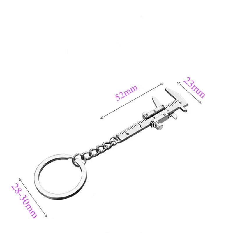 Mini chaveiro portátil fofo com paquímetro Vernier, chaveiro com pingente para homens e mulheres, bolsa de carro, acessórios para presente pequeno