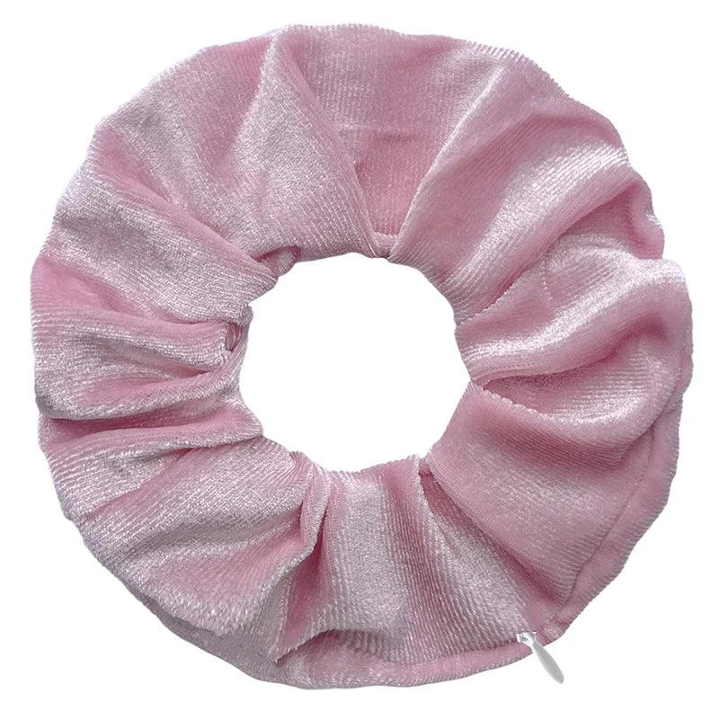 Moda Criativa Doce Zip Scrunchies Para Mulheres Meninas Novidade Multicolor Veludo Laço de Cabelo Versátil Acessórios de Cabelo Presentes