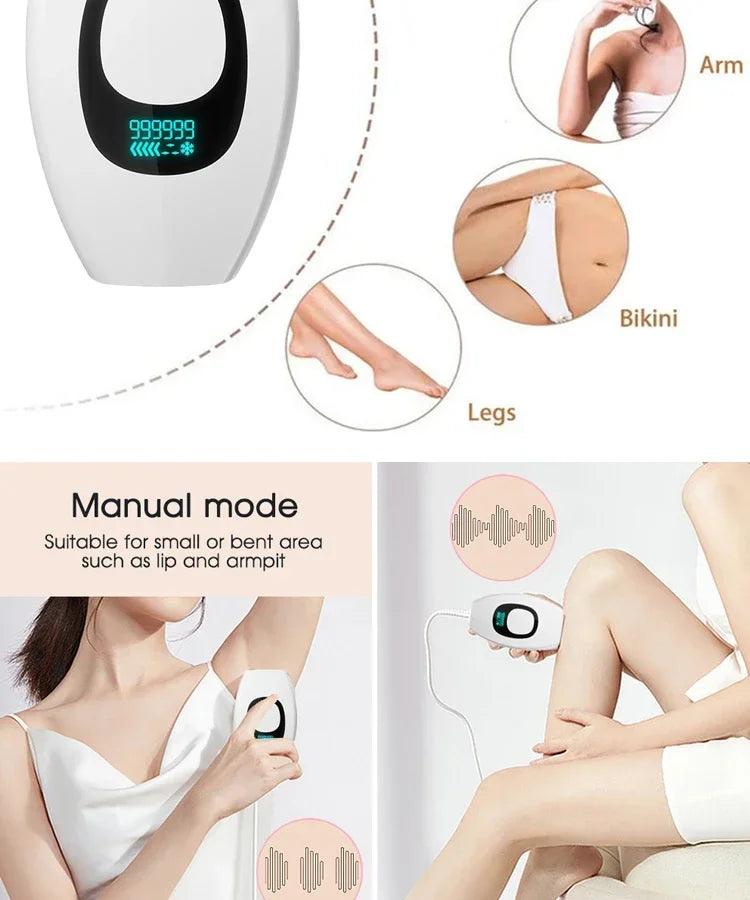 Handheld Laser Hair Removal 999999 Flashes Painless High-frequency Female Permanent Epilator Electric Depilador Laser