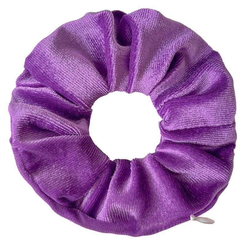 Moda Criativa Doce Zip Scrunchies Para Mulheres Meninas Novidade Multicolor Veludo Laço de Cabelo Versátil Acessórios de Cabelo Presentes