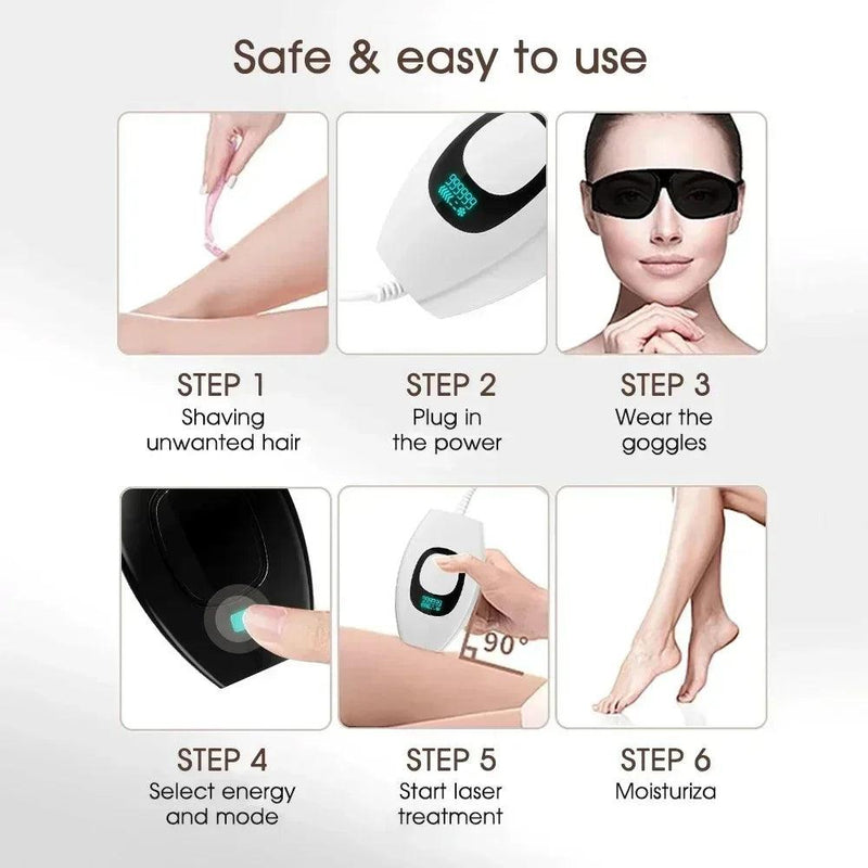 Handheld Laser Hair Removal 999999 Flashes Painless High-frequency Female Permanent Epilator Electric Depilador Laser