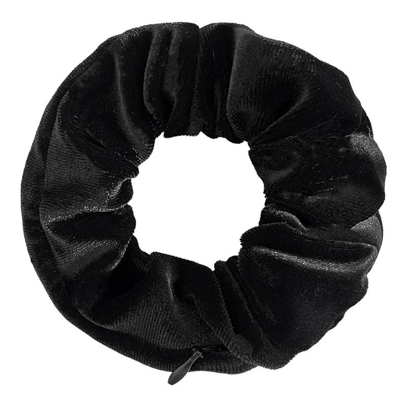 Moda Criativa Doce Zip Scrunchies Para Mulheres Meninas Novidade Multicolor Veludo Laço de Cabelo Versátil Acessórios de Cabelo Presentes